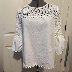 Lily Pulitzer Chandler Top-white eyelet, size medium